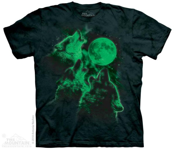 The Mountain Glow Wolf Moon rövid ujjú póló – sötétben világít!