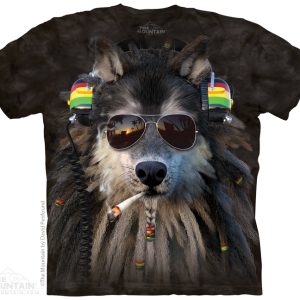 The Mountain Smoking Rasta Wolf rövid ujjú póló