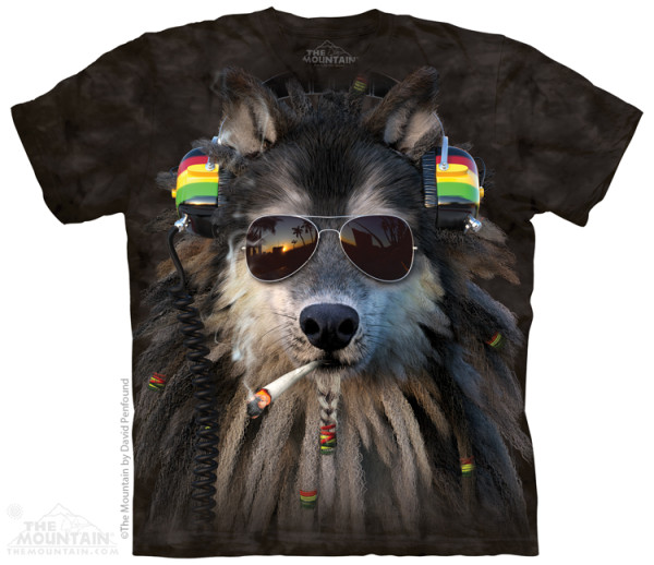 The Mountain Smoking Rasta Wolf rövid ujjú póló