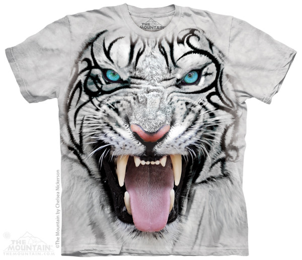 The Mountain Big Face Tribal White Tiger rövid ujjú póló