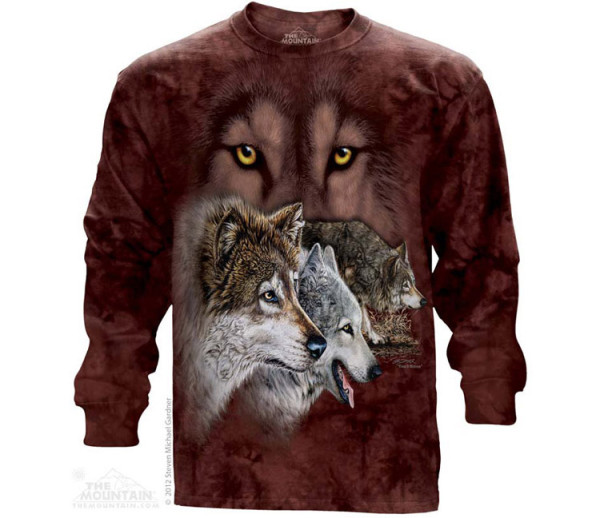 The Mountain Find 9 Wolves hosszú ujjú póló