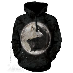 The Mountain Yin Yang Wolves felnőtt zsebes kapucnis pulóver