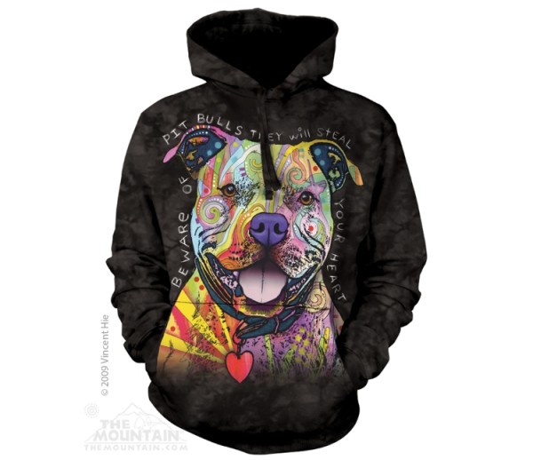The Mountain Beware of Pit Bulls zsebes kapucnis pulóver