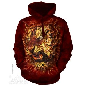 The Mountain Fire Tiger zsebes kapucnis pulóver