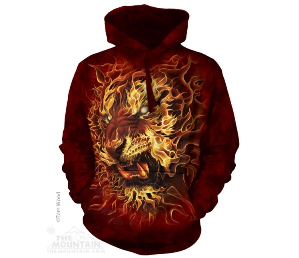 The Mountain Fire Tiger zsebes kapucnis pulóver